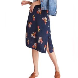 Madewell silk side button cactus flower print skirt size 6 excellent condition